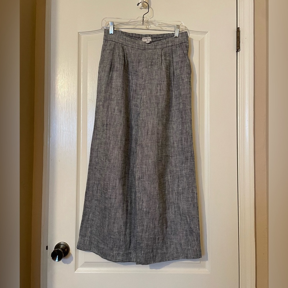 Rachel Comey x Target Pants Herringbone High-Rise Wide Leg Cropped Linen Blend 4